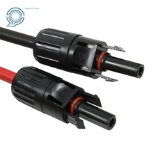 1 Pair 5 Feet 10 AWG Solar Panel Extension Cable Wire Connector Black + Red