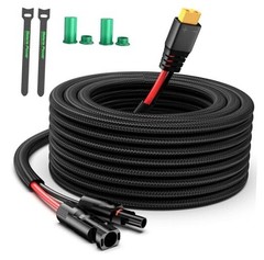 Solar to XT60 Charge Extension Cable with Solar 12AWG 20Ft Red and Black
