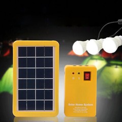 5V Solar Power Panel Generator Kit USB Charger Home System 3×LED Bulbs LightOl