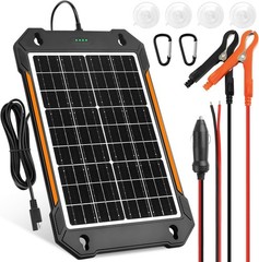 Weatherproof 12V Solar Trickle Charger with Smart MPPT Controller – 1 Count