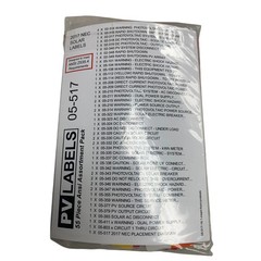 New In Package 55 Piece Ansi Assortment Pack 2017 NEC PV Solar Labels 05-517