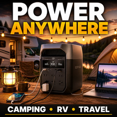 Portable Power Station Delta 3 Classic, 1024Wh Lifepo4 Battery, 1800W AC/100W US