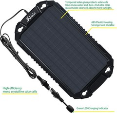 Car Battery Trickle Charger & Maintainer 12Volt 8W Solar Panel Power Charger kit