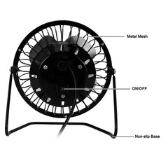Solar Powered Portable Fan USB Dual Supply No Built-in Battery Vent Fan for RV