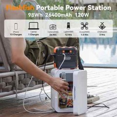 98Wh/26800mAh 120W Portable Power Station Mobile Supply Solar Generators Battery