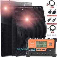 400W 200W 100W Flexible Solar Panel Kit N-Type Mono 18V Roof RV Off-Grid Battery