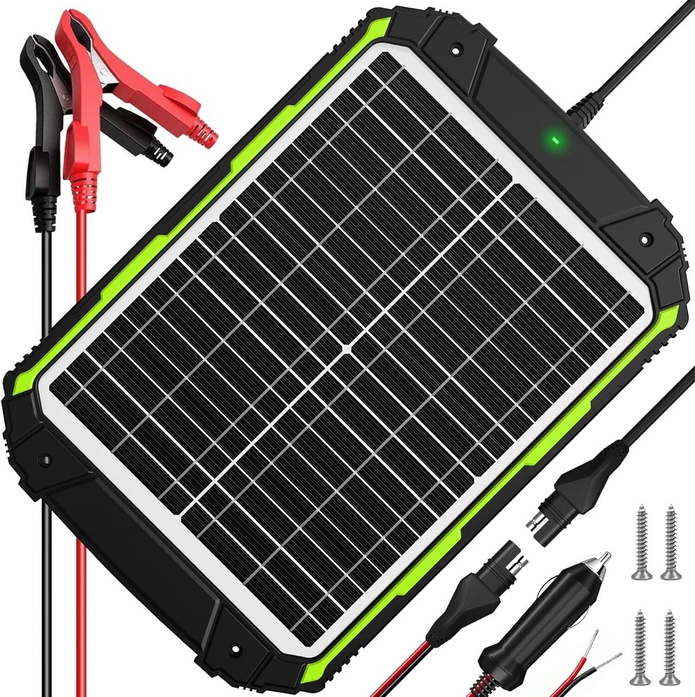 Sun Energise 20W 12V Solar Powered Battery Charger & Maintainer, Built-in Smart