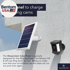 Solar Panel Compatible with Ring Spotlight Cam/Plus/Pro Battery, Stick up Cam/Pr