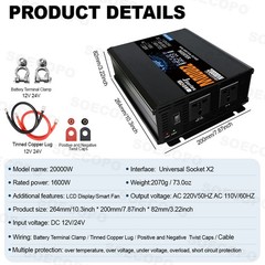 20000W Solar Power Inverter Kit | 800W Panel + Controller | 12V/24V to 110V/220V