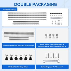 4 Sets 45in Solar Panel RV Tilt Mount Brackets kit Roof Surface Adjustable Frame