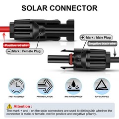 Solar Panel to 8mm Adapter Cable DC 8mm Connector 5.5×2.5mm Converter 14AWG 6ft