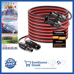40FT Solar Panel Extension Cable 10AWG with Waterproof Connectors for RV