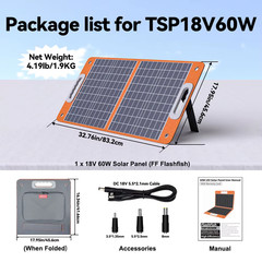 Solar Panel 60W Solar Charger Foldable USB 18V DC Solar Cell for Charging Solar