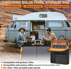 Double Compartment Solar Panel Storage Bag for Jackery with Protective Liner