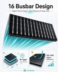 12V 200 Watt Solar Panel 25.6% Efficiency N-Type Monocrystalline IP68 Waterproof