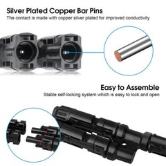 Solar Panel Y / T Branch Cable Connection Connector Extension Adapter Waterproof