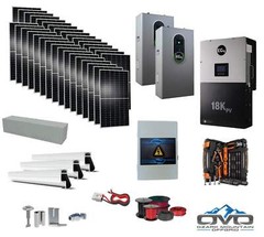 17KW Complete Offgrid Solar Kit + EG4 18kPV + 2x 14.3KW 48V EG4 Lithium Indoor W