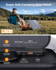 ZOUPW 110 Watt Portable Solar Panel N-Type 16BB for Power Station,Mono Foldable