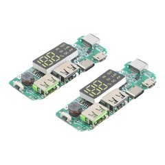 2PCS Lithium Battery Charging Circuit Board Dual USB 5V 24A Digital Display