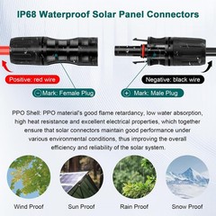 50FT 8AWG Waterproof Solar Wire – Flame Retardant, Double Insulated for Safety