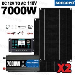 Premium 7000W Sine Wave Inverter Solar Kit | 2pcs Solar Panels + 100A Controll