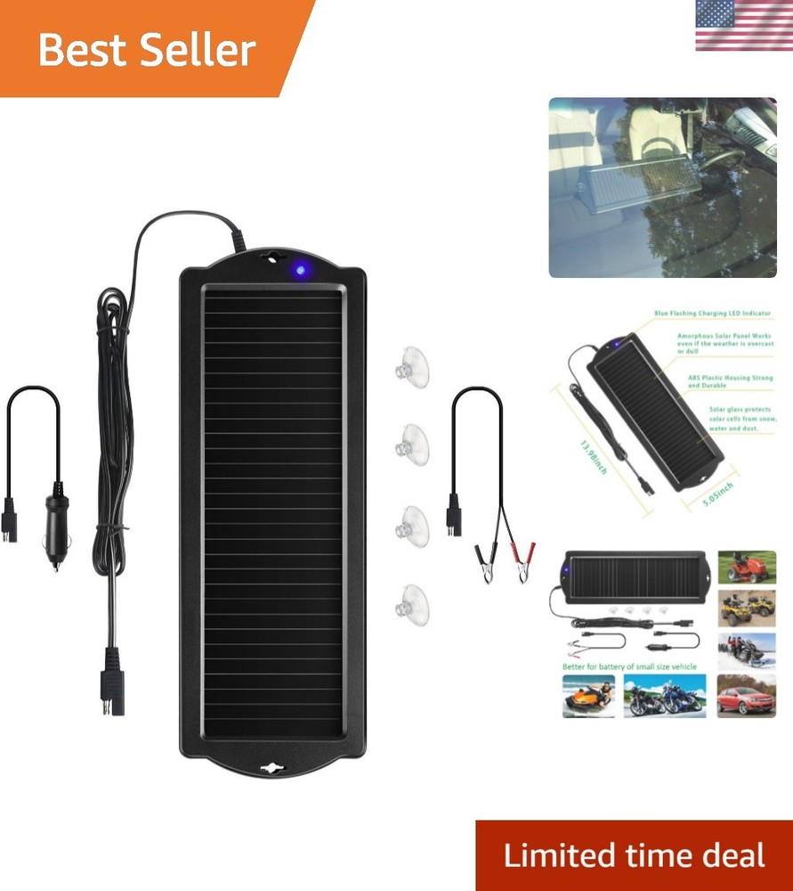 12V Solar Battery Trickle Charger & Maintainer – Eco-Friendly Power Solution
