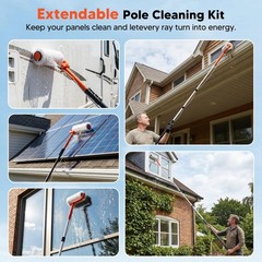Electric Solar Panel Cleaning Kit, 20FT Telescoping Water Fed Brush