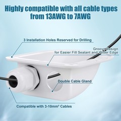 Enhon 4 Set Solar Entry Gland White 3-10mm²