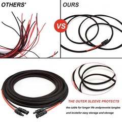 100FT 10AWG Solar Extension Cable with IP67 Connectors & Wire Stripper – Outdoor