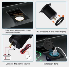 Nilight 2 Pack PD Type C and QC 3.0 USB Fast Outlet Panel with LED | ON Off Touc