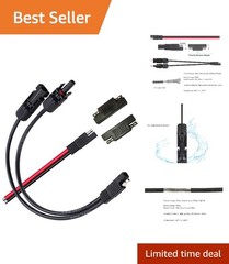 High-Quality 10AWG MC-4 to SAE Solar Cable – Weatherproof with Polarity Adapters