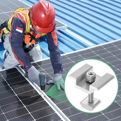 20pcs Solar Panel Mount Mid Clamps 35mm Aluminum for RVs White