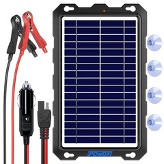 Best POWOXI Upgraded 7.5W-Solar-Battery-Trickle-Charger-Maintainer-12V Portable