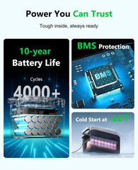 Portable Power Station ，INFINITY 2000 Black Electric Solar Generator，2048Wh Life