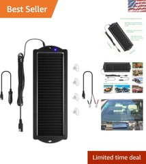 High-Efficiency 12V Solar Panel Battery Charger with Cigarette Lighter Plug