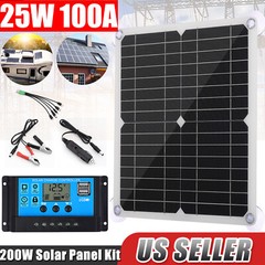 200W Solar Panel Kit 100A 12V Battery Charger w/ Controller Caravan Boat Outdoor