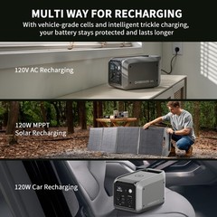 Dabbsson Portable Power Station 300W 298Wh LiFePO4 w/ 120W Folding Solar Panel
