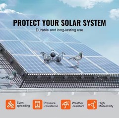 VEVOR Solar Panel Bird/Critter Guard 8inch x 98ft PVC Coated Mesh Roll Kit with.