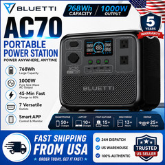 BLUETTI AC70 Solar Generator 768Wh Portable Power Station Fast USA Shipping
