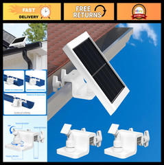 2 Pack Adjustable Gutter Mount for Solar Panels – 360° Universal Fit for Ring, A