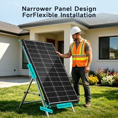 200W Bifacial Solar Panel N-Type Mono PV Home Roof RV Boat Off-Grid 56.7*26.4in
