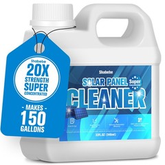 Solar Panel Cleaner 32oz (Makes 150 Gallons) – 20X Strength Super Concentrate…