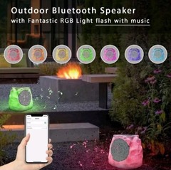 Solar LED Stone with BT Speaker – 2 pack – Marble