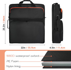Solar Panel Storage Bag Compatible with 2 Jackery 100W / 200W, Padded Portable S