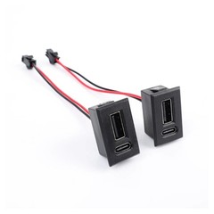 Flush Mount USB Power Socket Set, Embedded Sockst Pack of 4 for Panel Use