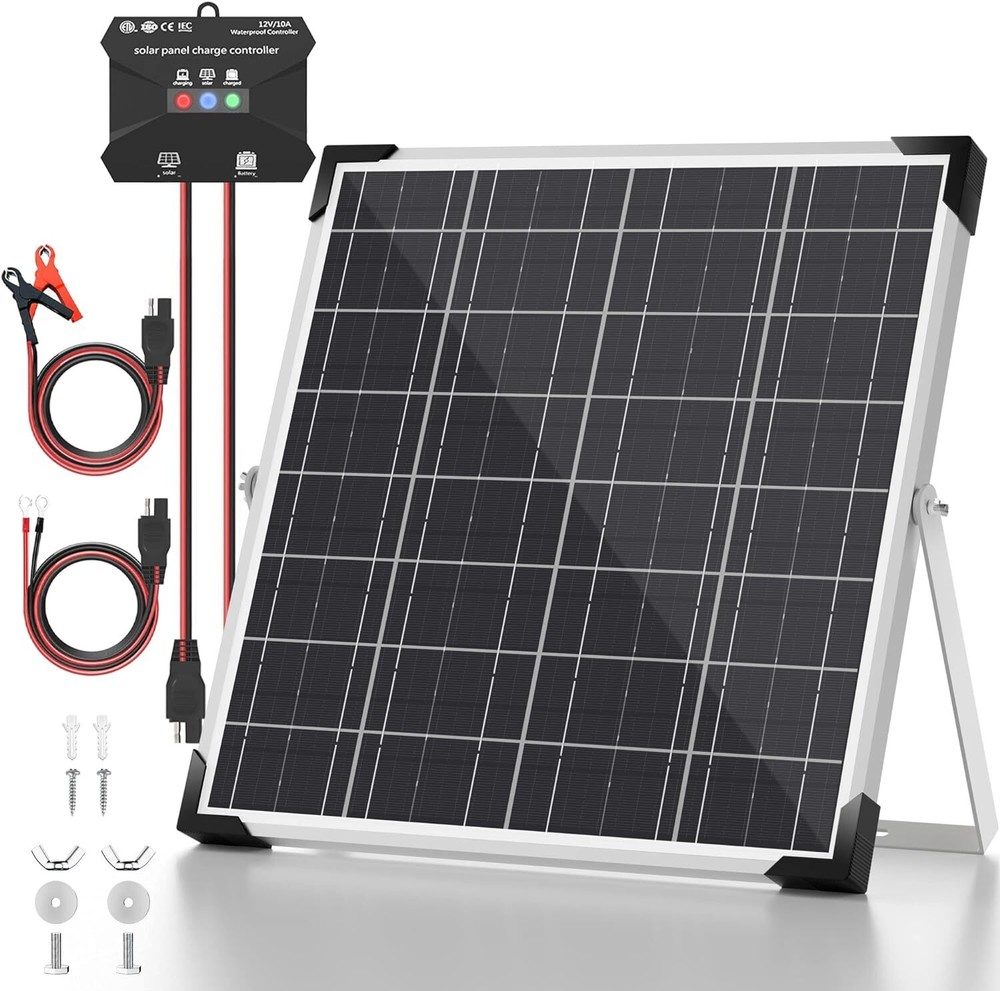 Mantenedor del cargador de bateria solar 20 W Y 12 V Impermeable Para Coche