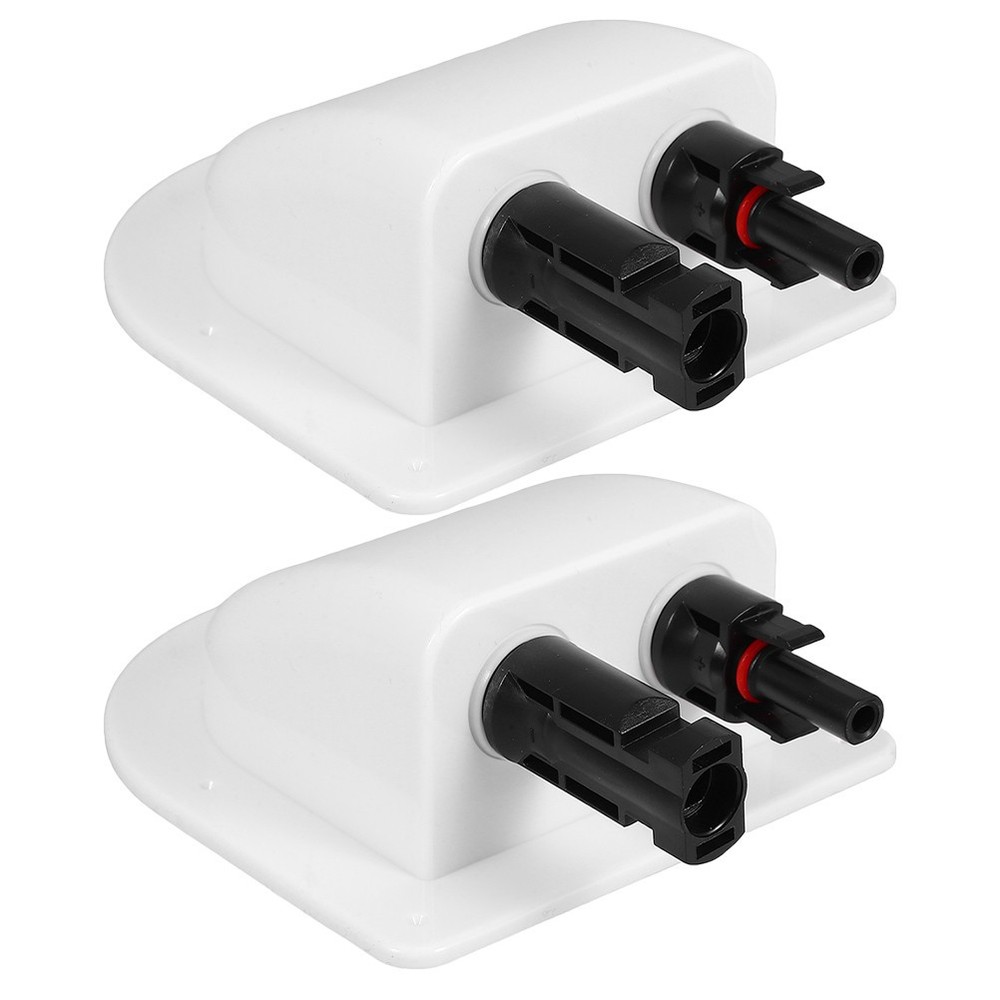 2Pcs Dual Cable Entry Gland Solar Panel Connector Box Outdoor ABS Metal