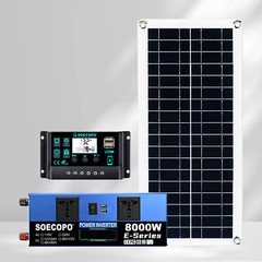 8000W Complete Solar Panel Kit Solar Power Generator 100A Home 110V/220V Syste