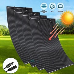 400W Watt 12V/24V Portable Flexible Solar Panel (100W*4PCS) For RV Boat Off-Grid