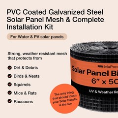 MaPorch Solar Panel Bird Guard Mesh Screen – 6 in x 120 ft Black PVC Coated G…